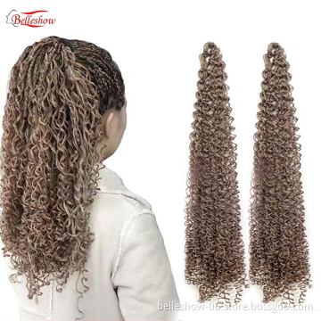 Hot sell extensions 20 inch new micro knot  curly  long crochet synthetic braiding hair curly 3x box braid hair zizi box braid